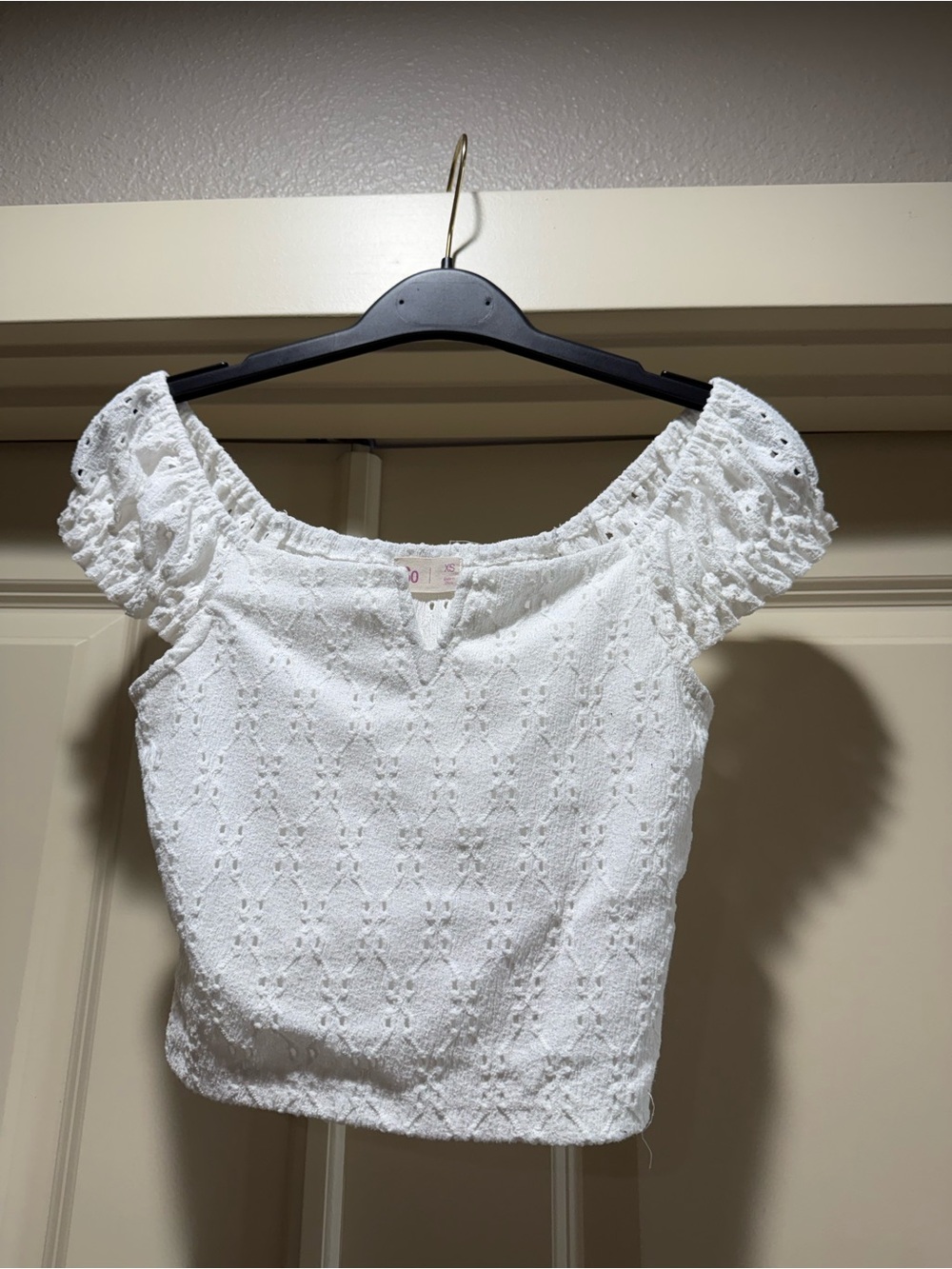 White Off-Shoulder Crop Top